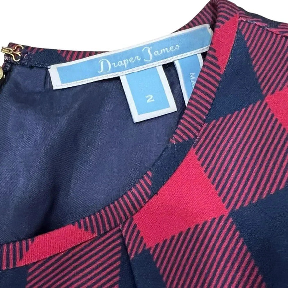 Draper James Red Buffalo Check Retro Flare Midi Dress 2 - Picture 6 of 6